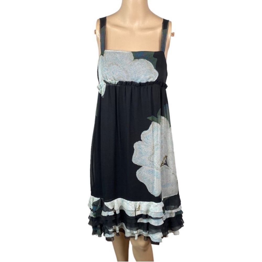 Diane Von Furstenberg SZ 6Oleada Silk Floral Empire Waist Babydoll Slip Dress